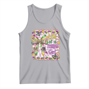 Funny Mardi Gras Throw Girl Life Tank Top Coquette Bow Carnival TS11 Athletic Heather Print Your Wear
