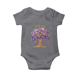 Mardi Gras Tree Brushstroke Graphic Baby Onesie Laissez Les Bon Temps Rouler TS11 Charcoal Print Your Wear