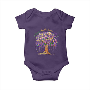 Mardi Gras Tree Brushstroke Graphic Baby Onesie Laissez Les Bon Temps Rouler TS11 Purple Print Your Wear