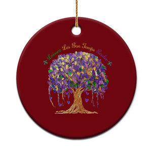Mardi Gras Tree Brushstroke Graphic Ceramic Ornament Laissez Les Bon Temps Rouler TS11 1pc Red Print Your Wear