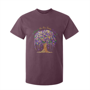 Mardi Gras Tree Brushstroke Graphic T Shirt For Kid Laissez Les Bon Temps Rouler TS11 Maroon Print Your Wear