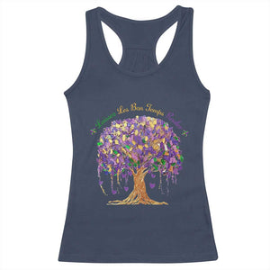 Mardi Gras Tree Brushstroke Graphic Racerback Tank Top Laissez Les Bon Temps Rouler TS11 Navy Print Your Wear