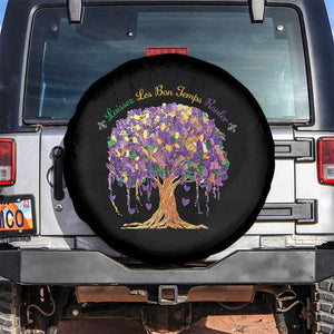 Mardi Gras Tree Brushstroke Graphic Spare Tire Cover Laissez Les Bon Temps Rouler TS11 No hole Black Print Your Wear