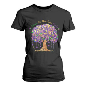 Mardi Gras Tree Brushstroke Graphic T Shirt For Women Laissez Les Bon Temps Rouler TS11 Black Print Your Wear