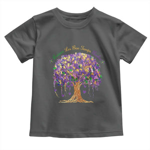 Mardi Gras Tree Brushstroke Graphic Toddler T Shirt Laissez Les Bon Temps Rouler TS11 Dark Heather Print Your Wear