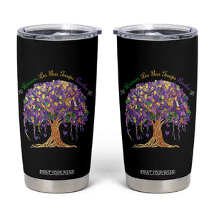 Mardi Gras Tree Brushstroke Graphic Tumbler Cup Laissez Les Bon Temps Rouler TS11 Black Print Your Wear