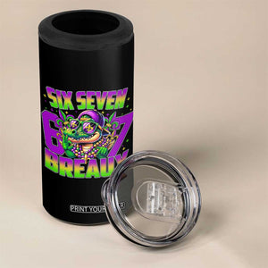 Mardi Gras Six Seven Breaux 4 in 1 Can Cooler Tumbler Funny Mardigator Alligator 6 7 Meme TS11 Print Your Wear