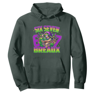 Mardi Gras Six Seven Breaux Hoodie Funny Mardigator Alligator 6 7 Meme TS11 Dark Forest Green Print Your Wear