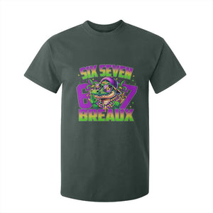 Mardi Gras Six Seven Breaux T Shirt For Kid Funny Mardigator Alligator 6 7 Meme TS11 Dark Forest Green Print Your Wear