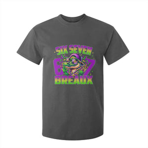 Mardi Gras Six Seven Breaux T Shirt For Kid Funny Mardigator Alligator 6 7 Meme TS11 Dark Heather Print Your Wear