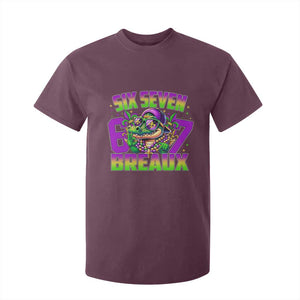 Mardi Gras Six Seven Breaux T Shirt For Kid Funny Mardigator Alligator 6 7 Meme TS11 Maroon Print Your Wear