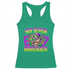 Mardi Gras Six Seven Breaux Racerback Tank Top Funny Mardigator Alligator 6 7 Meme TS11 Irish Green Print Your Wear