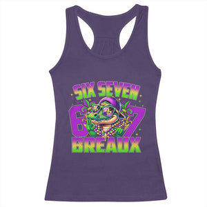 Mardi Gras Six Seven Breaux Racerback Tank Top Funny Mardigator Alligator 6 7 Meme TS11 Purple Print Your Wear