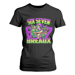 Mardi Gras Six Seven Breaux T Shirt For Women Funny Mardigator Alligator 6 7 Meme TS11 Black Print Your Wear