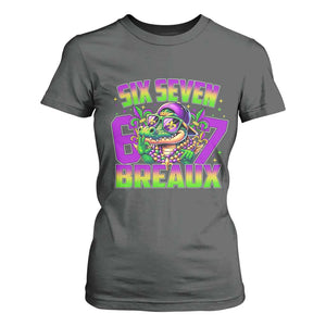 Mardi Gras Six Seven Breaux T Shirt For Women Funny Mardigator Alligator 6 7 Meme TS11 Dark Heather Print Your Wear