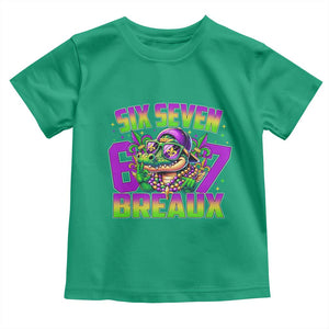 Mardi Gras Six Seven Breaux Toddler T Shirt Funny Mardigator Alligator 6 7 Meme TS11 Irish Green Print Your Wear