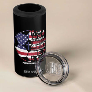 Christian Soccer 4 in 1 Can Cooler Tumbler I Can Do All Things Through Christ Who Strengthens Me TS11 Print Your Wear