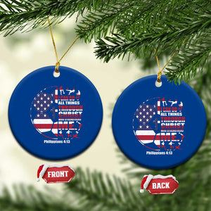 Christian Soccer Ceramic Ornament I Can Do All Things Through Christ Who Strengthens Me TS11 1pc Blue Print Your Wear