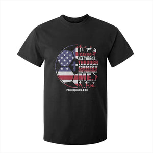 Christian Soccer T Shirt For Kid I Can Do All Things Through Christ Who Strengthens Me TS11 Black Print Your Wear