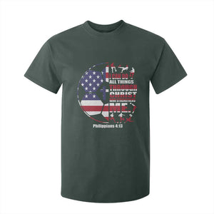 Christian Soccer T Shirt For Kid I Can Do All Things Through Christ Who Strengthens Me TS11 Dark Forest Green Print Your Wear