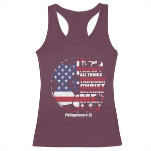 Christian Soccer Racerback Tank Top I Can Do All Things Through Christ Who Strengthens Me TS11 Maroon Print Your Wear