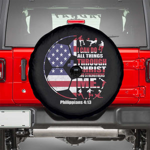 Christian Soccer Spare Tire Cover I Can Do All Things Through Christ Who Strengthens Me TS11 Black Print Your Wear