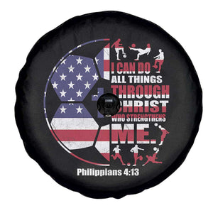 Christian Soccer Spare Tire Cover I Can Do All Things Through Christ Who Strengthens Me TS11 Print Your Wear