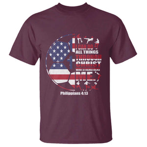 Christian Soccer T Shirt I Can Do All Things Through Christ Who Strengthens Me TS11 Maroon Print Your Wear