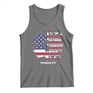 Christian Soccer Tank Top I Can Do All Things Through Christ Who Strengthens Me TS11 Black Heather Print Your Wear