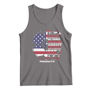 Christian Soccer Tank Top I Can Do All Things Through Christ Who Strengthens Me TS11 Deep Heather Print Your Wear