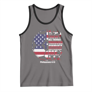 Christian Soccer Tank Top I Can Do All Things Through Christ Who Strengthens Me TS11 Deep Heather Black Print Your Wear