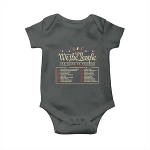 250 Year Timeline 1776 2026 Patriotic Historical Anniversary Baby Onesie TS11 Dark Heather Print Your Wear