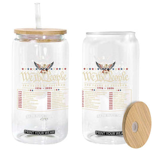 250 Year Timeline 1776 2026 Patriotic Historical Anniversary Glass Can TS11 Print Your Wear