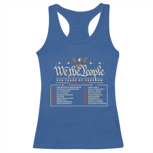 250 Year Timeline 1776 2026 Patriotic Historical Anniversary Racerback Tank Top TS11 Royal Blue Print Your Wear