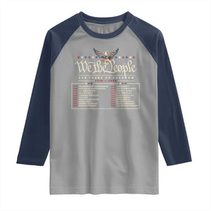 250 Year Timeline 1776 2026 Patriotic Historical Anniversary Raglan Shirt TS11 Sport Gray Navy Print Your Wear