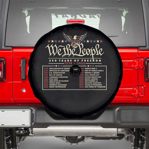 250 Year Timeline 1776 2026 Patriotic Historical Anniversary Spare Tire Cover TS11 Black Print Your Wear