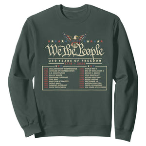 250 Year Timeline 1776 2026 Patriotic Historical Anniversary Sweatshirt TS11 Dark Forest Green Print Your Wear