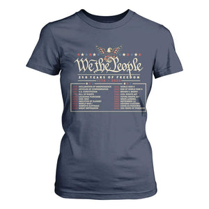 250 Year Timeline 1776 2026 Patriotic Historical Anniversary T Shirt For Women TS11 Navy Print Your Wear