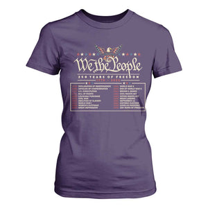 250 Year Timeline 1776 2026 Patriotic Historical Anniversary T Shirt For Women TS11 Purple Print Your Wear