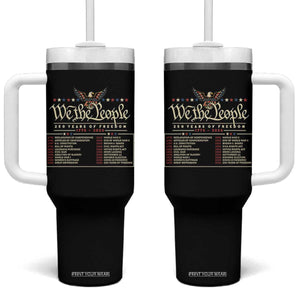 250 Year Timeline 1776 2026 Patriotic Historical Anniversary Tumbler With Handle TS11 One Size: 40 oz Black Print Your Wear