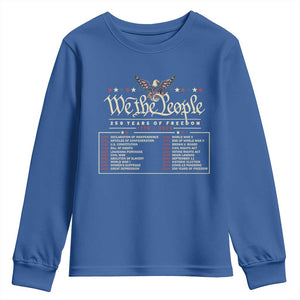 250 Year Timeline 1776 2026 Patriotic Historical Anniversary Youth Sweatshirt TS11 Royal Blue Print Your Wear