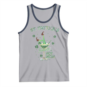 Funny St Patrick's Favorite Hot Mess Tank Top Drunk Leprechaun Cocktail TS11 Athletic Heather Navy Print Your Wear