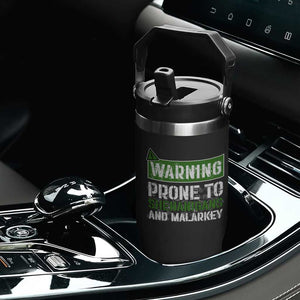 Funny Warning Prone To Shenanigans And Malarkey St Patrick's Day Flip Straw Tumbler TS11 Print Your Wear
