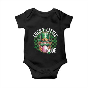 Funny St Patrick's Day Lucky Little Dude Baby Onesie Cute Leprechaun Shamrock TS11 Black Print Your Wear