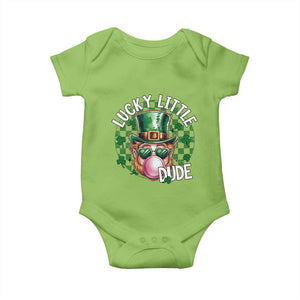 Funny St Patrick's Day Lucky Little Dude Baby Onesie Cute Leprechaun Shamrock TS11 Lime Print Your Wear