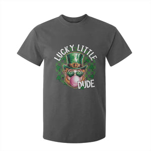 Funny St Patrick's Day Lucky Little Dude T Shirt For Kid Cute Leprechaun Shamrock TS11 Dark Heather Print Your Wear
