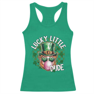 Funny St Patrick's Day Lucky Little Dude Racerback Tank Top Cute Leprechaun Shamrock TS11 Irish Green Print Your Wear