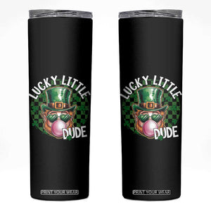 Funny St Patrick's Day Lucky Little Dude Skinny Tumbler Cute Leprechaun Shamrock TS11 Black Print Your Wear