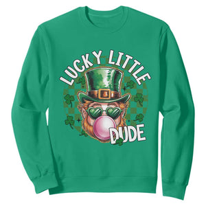 Funny St Patrick's Day Lucky Little Dude Sweatshirt Cute Leprechaun Shamrock TS11 Irish Green Print Your Wear