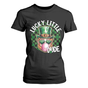 Funny St Patrick's Day Lucky Little Dude T Shirt For Women Cute Leprechaun Shamrock TS11 Black Print Your Wear